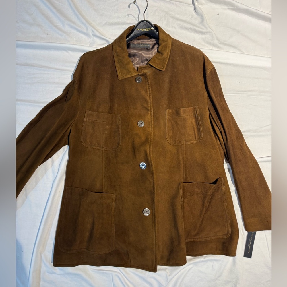Donna Karan brown suede blazer